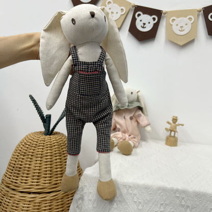 Weiche Leinenhase Puppe Paar mit abnehmbaren vintage-inspirierten Outfits