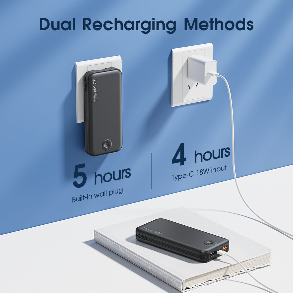 Powerbank mit Integriertem Wandstecker und Dualer Ladefunktion Brehn