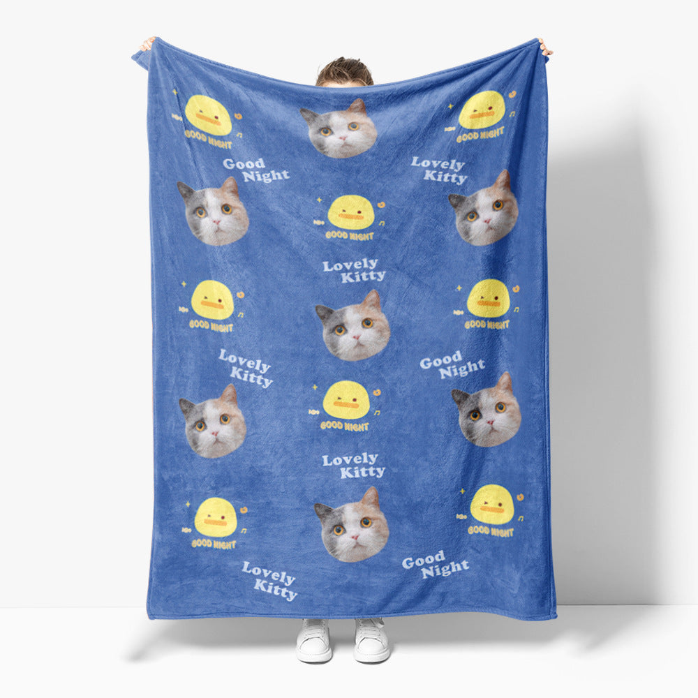 Süßes Katzenmuster Fleece-Decke Brehn