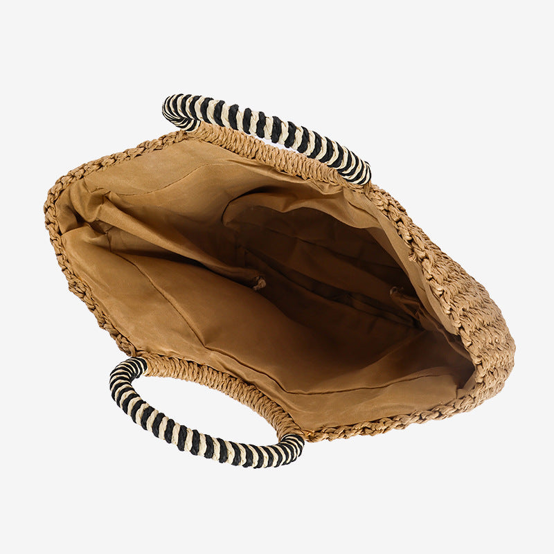 Damen Handgefertigte Basttragetasche mit Muschelverzierung Brehn