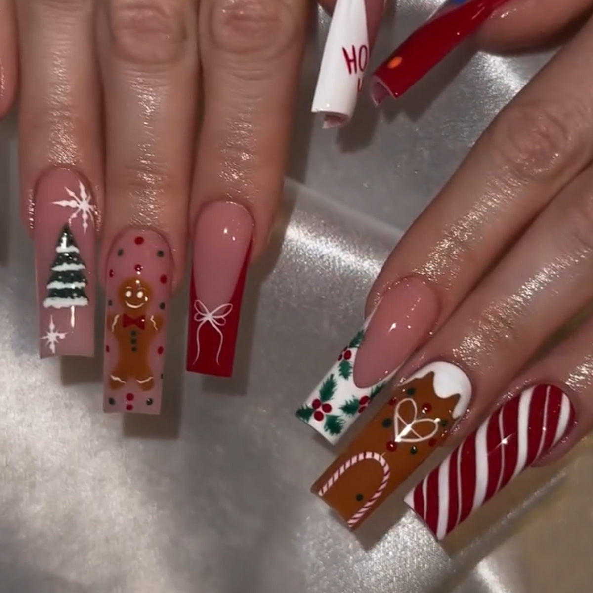 Kunstnagelset mit festlichem Weihnachtsdesign Brehn 1789118905