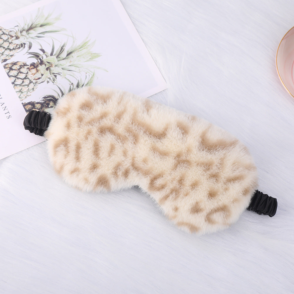 Damen nan luxuriöse Kunstfell Schlafmaske mit Leopardenmuster, extra weicher Polsterung und elastischem Komfortband Brehn