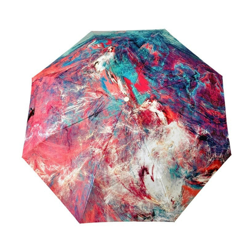 Damen Faltbarer Regenschirm mit kreativem Kunstdesign Brehn