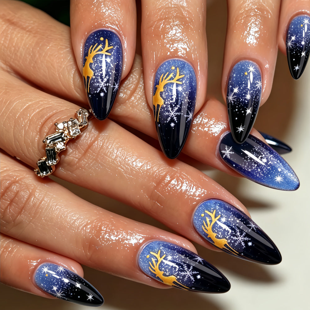 Kunstnägel Im Eleganten Winterdesign mit Funkelnden Akzenten Brehn