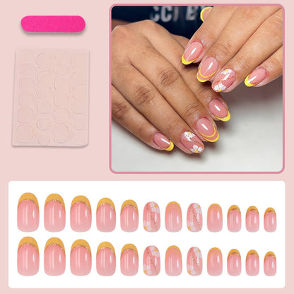 Kunstnagelset mit eleganten Blumen- und Farbverlauf verziert Brehn