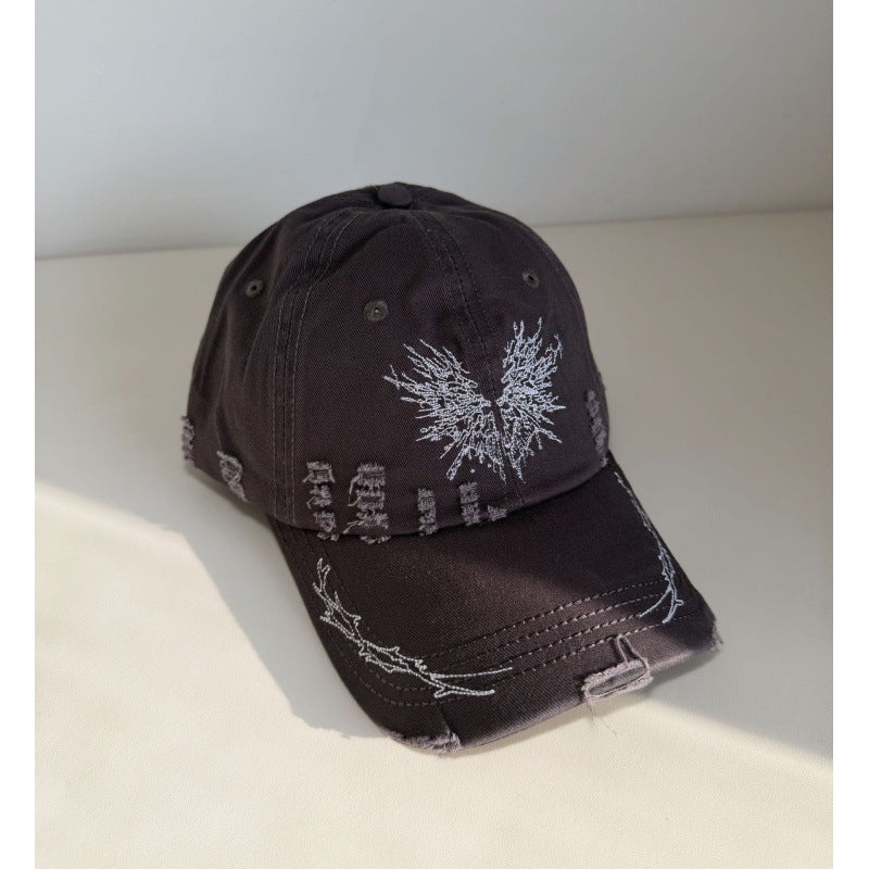 Damen Distressed Graphic Snapback Cap Brehn