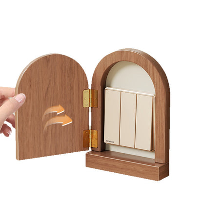 Wandmontierter gewölbter Mini-Aufbewahrungsschrank mit zwei Türen und schmalem Regal