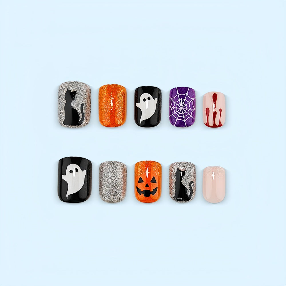 Halloween Kunstnagelset mit gruseligen Motiven Brehn