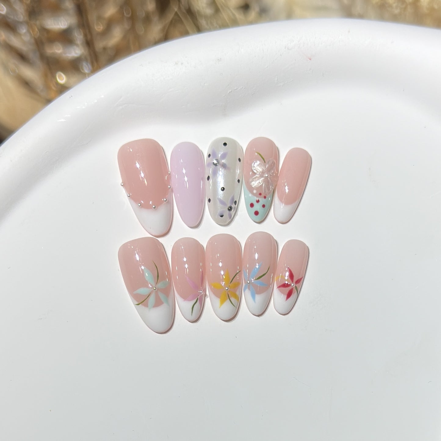Floral Art Press-On Nail Set Brehn