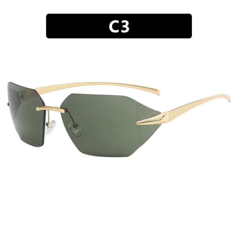 Damen geometrische Sonnenbrille mit elegantem Metallrahmen und polarisierten Gläsern Brehn
