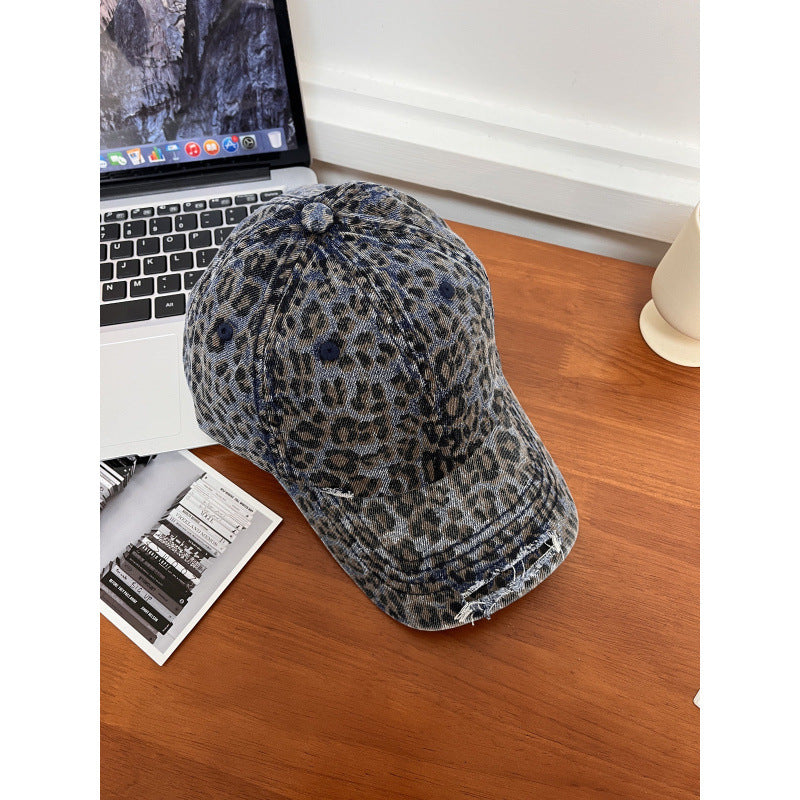 Damen Leopard Print Baseball Cap Brehn