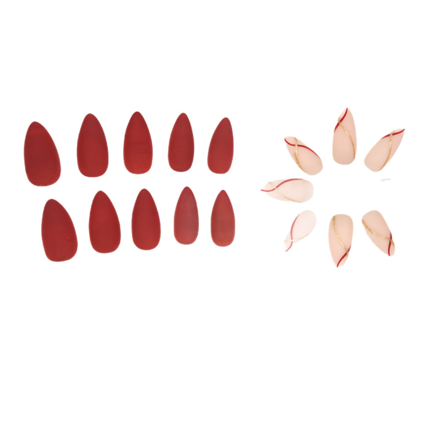 Elegantes Press-On-Nagel-Set mit stilvollem strukturiertem Finish Brehn