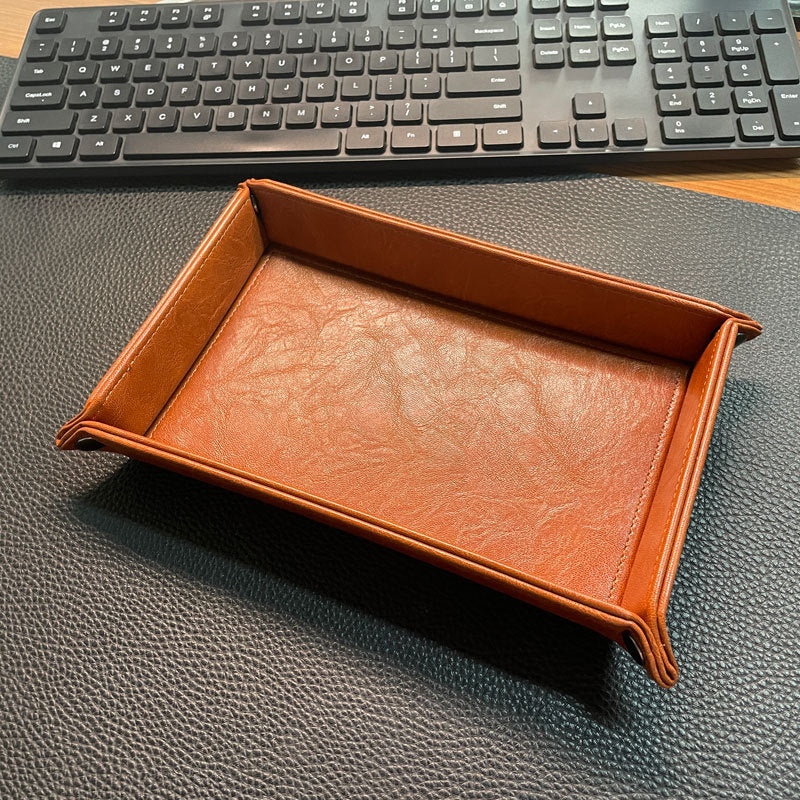 Stylische Leder Organizer Tray Brehn