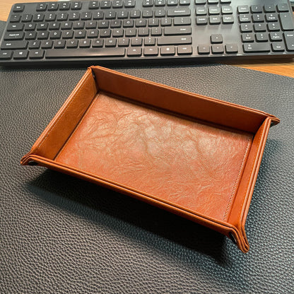 Stylische Leder Organizer Tray Brehn
