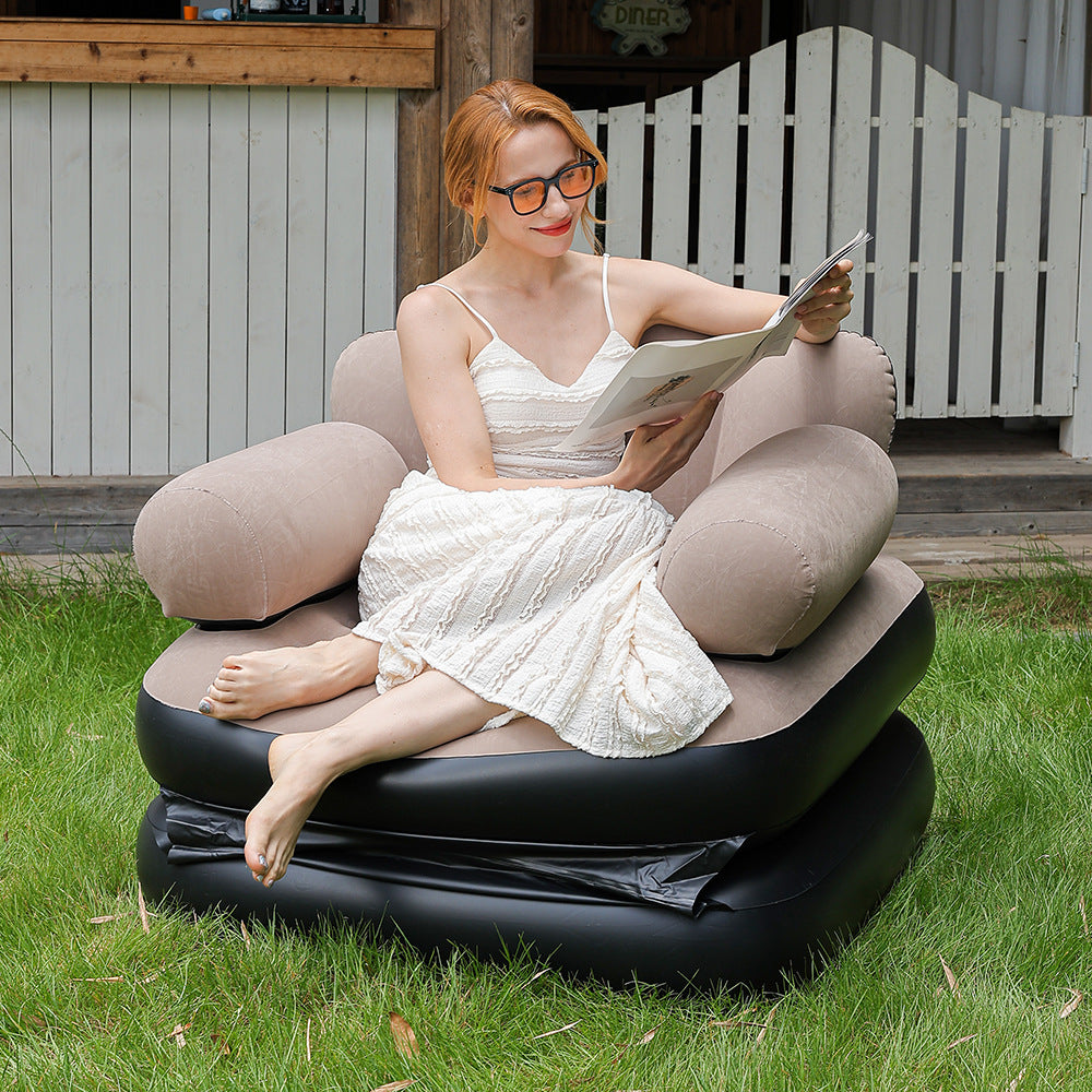 Damen Aufblasbare Relaxliege mit ergonomischer Nacken- und Rückenstütze Brehn