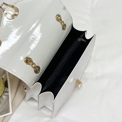Elegante Krokodilstruktur Schulterhandtasche