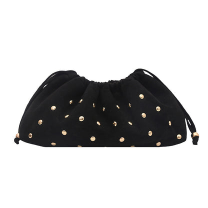 WoChic Nieten Drawstring Clutch Tasche Brehn
