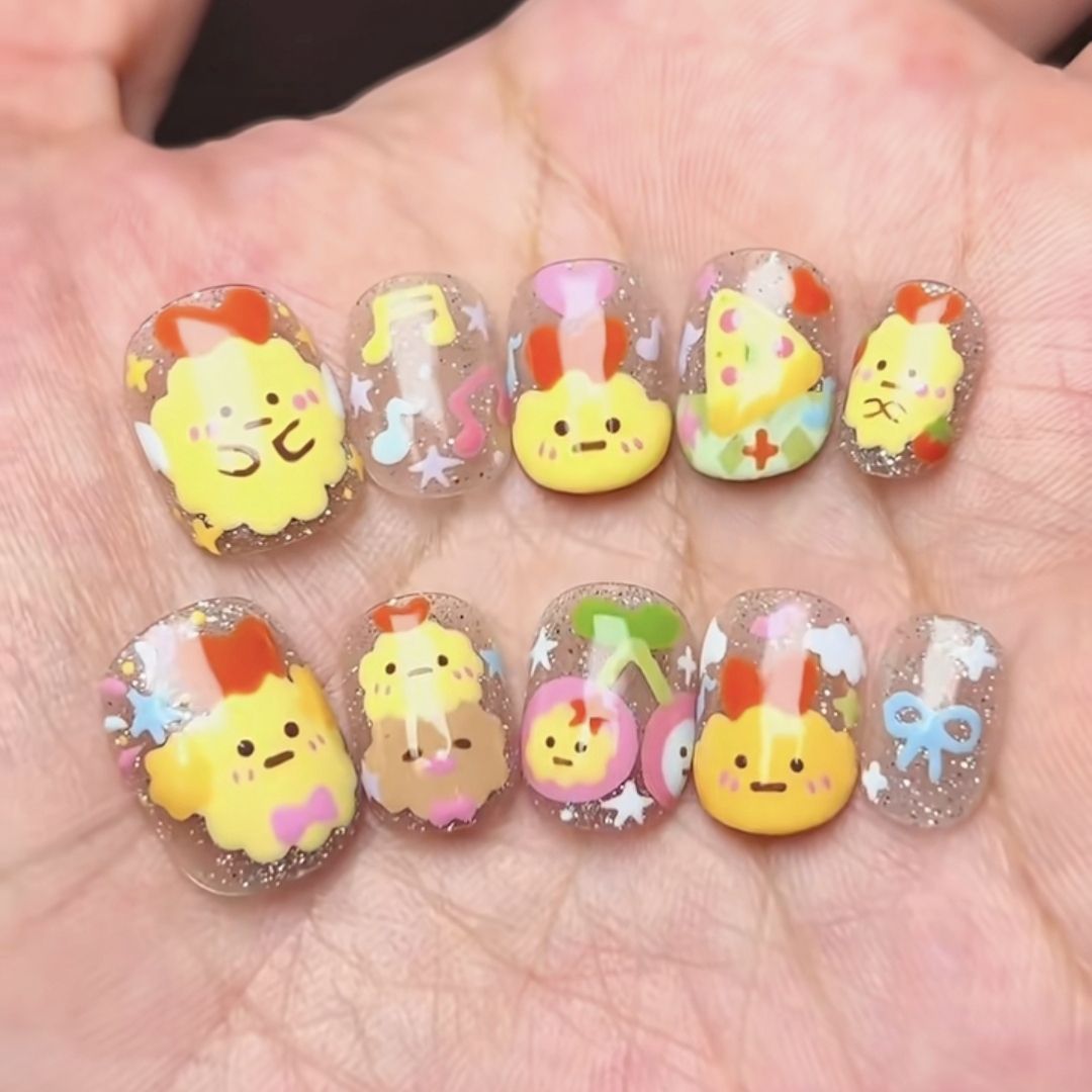 Süßes Charakter Press-On Nagelkunstset Brehn