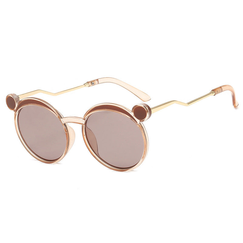 Damen Fashion-Runde Sonnenbrille mit innovativem Rahmen und farbigen Gläsern Brehn