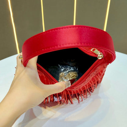 Fransen-Detail Abendtasche