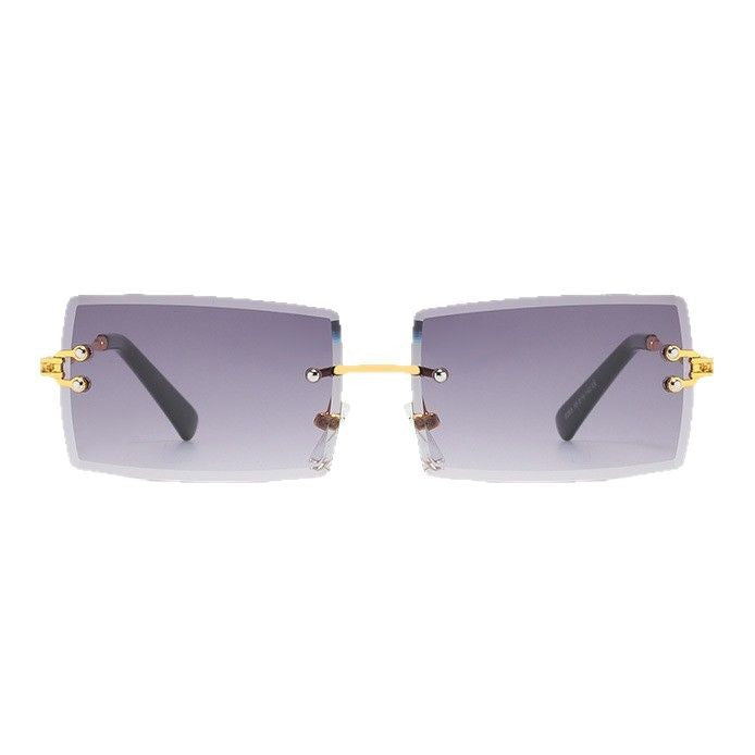 Damen stilvolle quadratische Sonnenbrille mit luxuriösen Metallakzenten Brehn