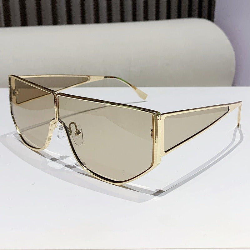 Herren Bold Statement Shield Sonnenbrille Brehn