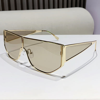 Herren Bold Statement Shield Sonnenbrille Brehn
