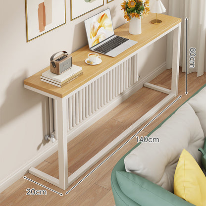 Schlanke Metallkonsole mit Holzoberfläche für Sofa-Rücken und Flur