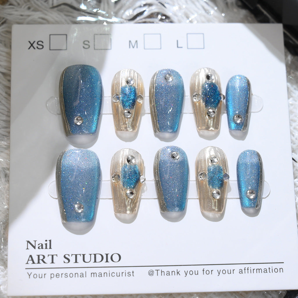 Glitzernde Press-On Nagelkunst Brehn