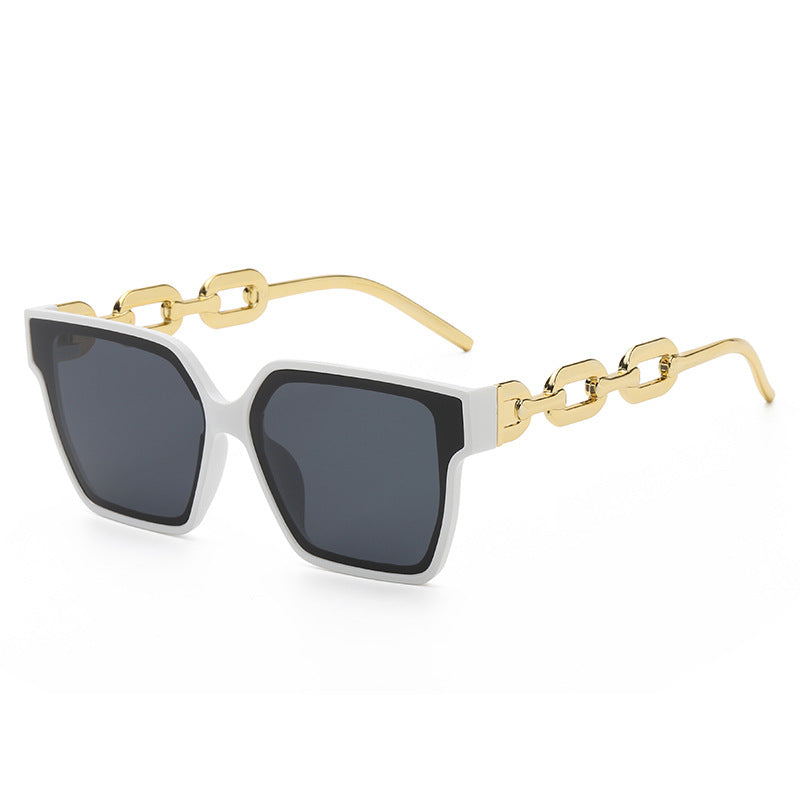 Damen Oversized Fashion-Sonnenbrille mit außergewöhnlichem Kettendesign Brehn