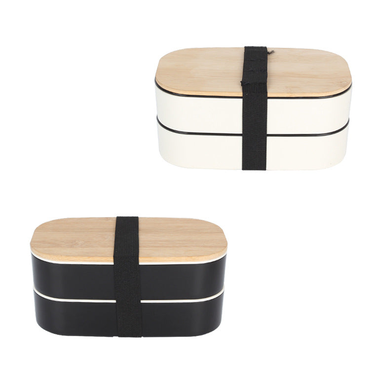 Gestapelte Bento-Lunchbox mit Bambusdeckel
