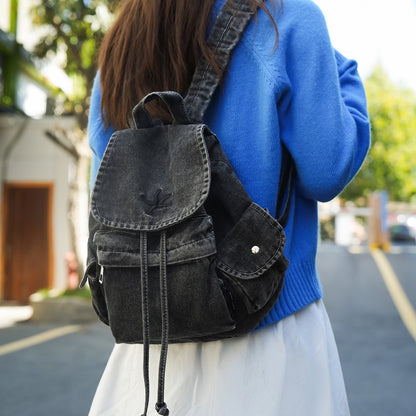 Stylische Denim Zugbeutel Rucksack Brehn