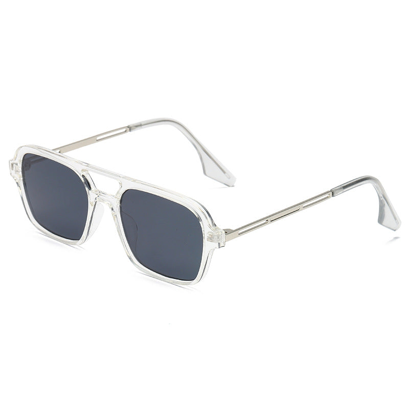 Damen trendige quadratische Sonnenbrille mit transparentem Rahmen und sanften Gläsern Brehn