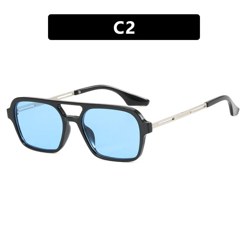 Damen auffällige quadratische Sonnenbrille mit transparentem Rahmen Brehn