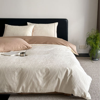 Luxus Geprägte Schmetterling Baumwollsatin Bettbezug Set