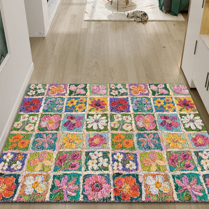 Blumen Patchwork Teppich Brehn