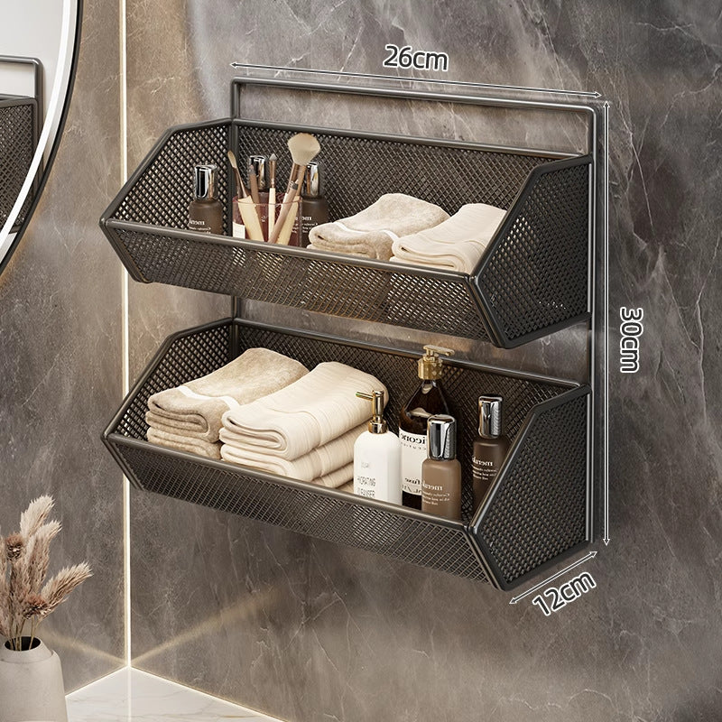 Wandmontierter Mesh-Badezimmer-Organizer-Regal