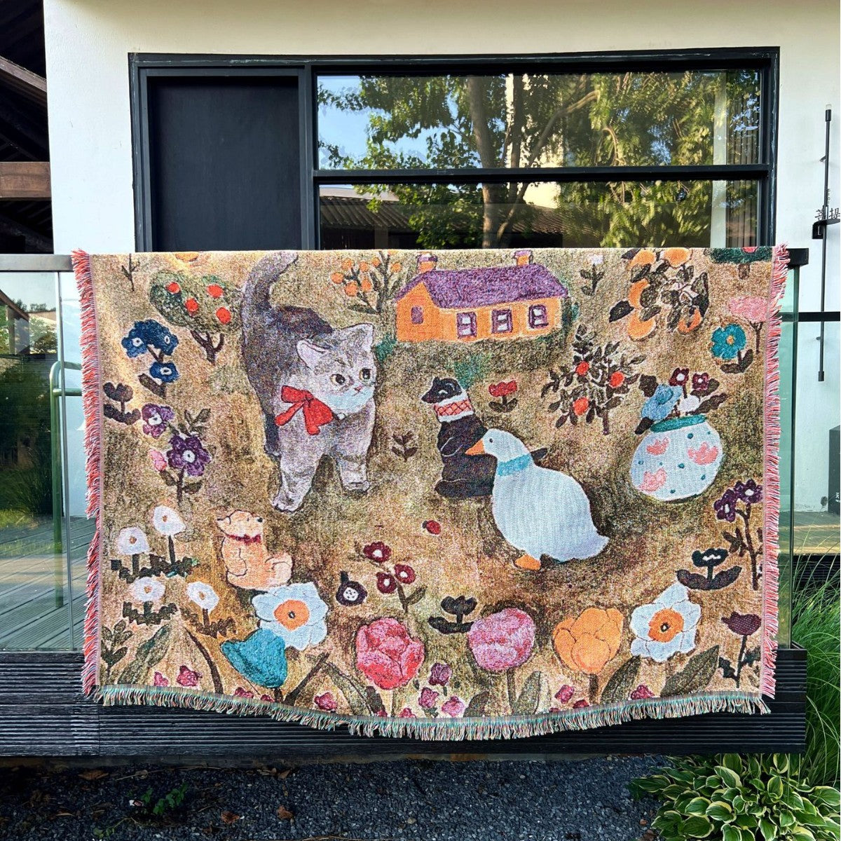 Künstlerisch Tier-Themen Wandteppich Überwurfdecke