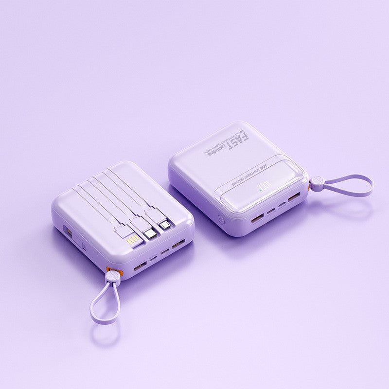Tragbare Powerbank mit Integrierten Kabeln und Multifunktionalem Ladeanschluss Brehn