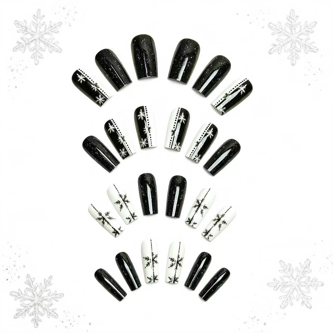 Elegante Winter-Schneeflocken-Nagelkunst Brehn