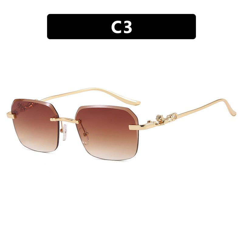 Damen modische quadratische Sonnenbrille mit elegantem Goldrahmen und schützendem UV-Filter Brehn