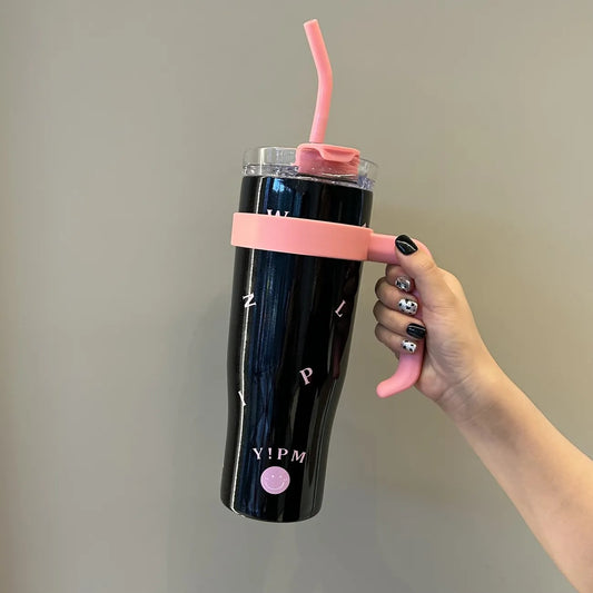 Damen Praktische Isolier-Trinkflasche mit integriertem Tragegriff Brehn