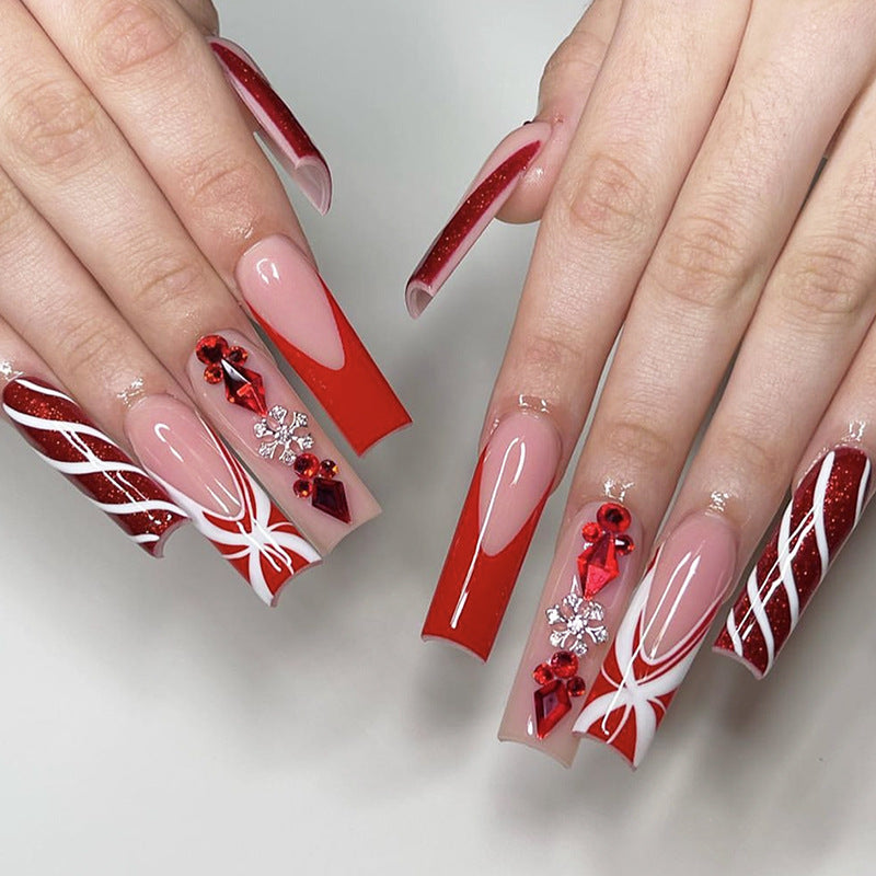 Glamouröses Festliches Press-On Nail Set Brehn