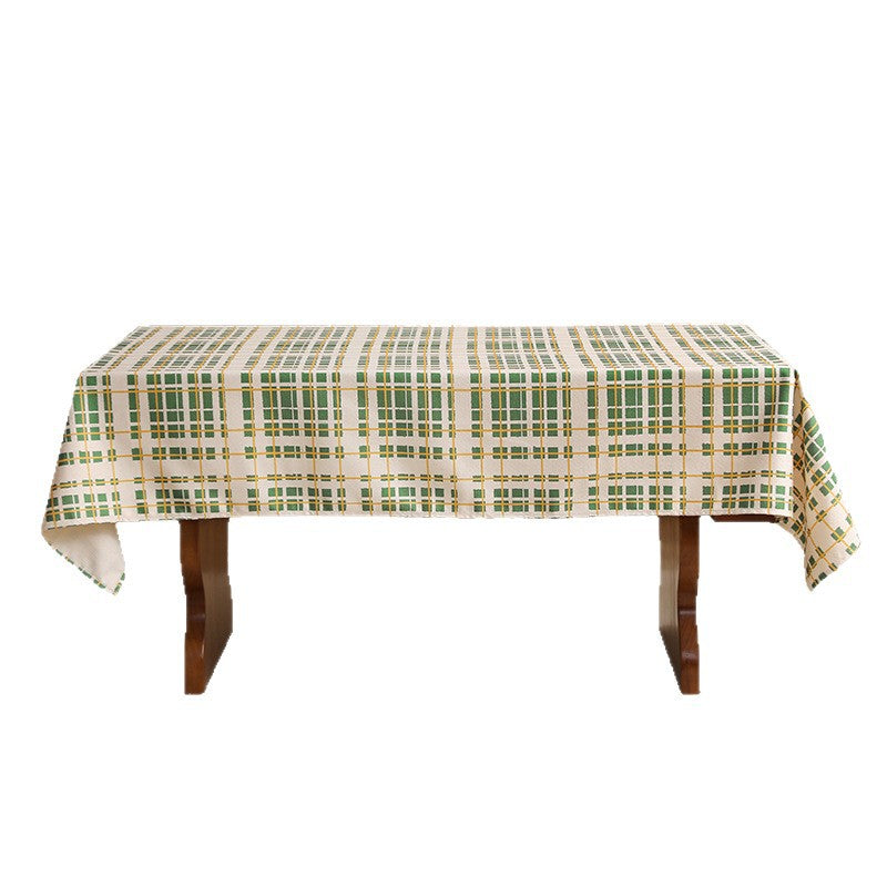 Rechteckige beschichtete Tischdecke mit kariertem Plaid‑Muster und wasserabweisender Oberfläche Brehn