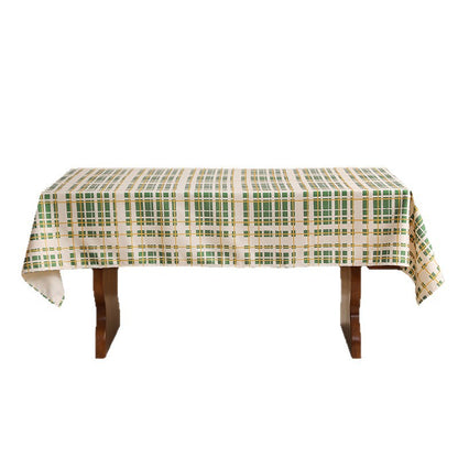 Rechteckige beschichtete Tischdecke mit kariertem Plaid‑Muster und wasserabweisender Oberfläche Brehn