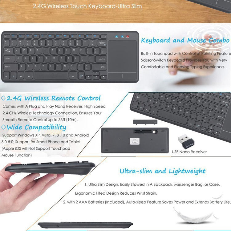 Kabelloses Touchpad-Tastatur Brehn