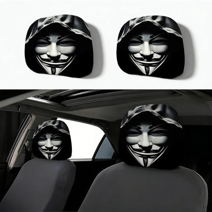 Auto-Kopfstützenbezug mit Retro-Horror-Motiv