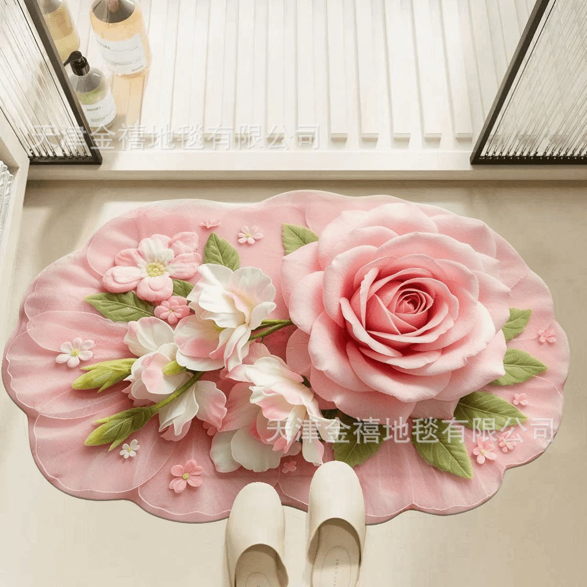 Luxuriöse Blumenmuster-Badematte