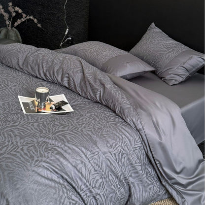 Bettbezug-Set aus Baumwoll-Satin mit dezenter Zebrajacquardstruktur Brehn