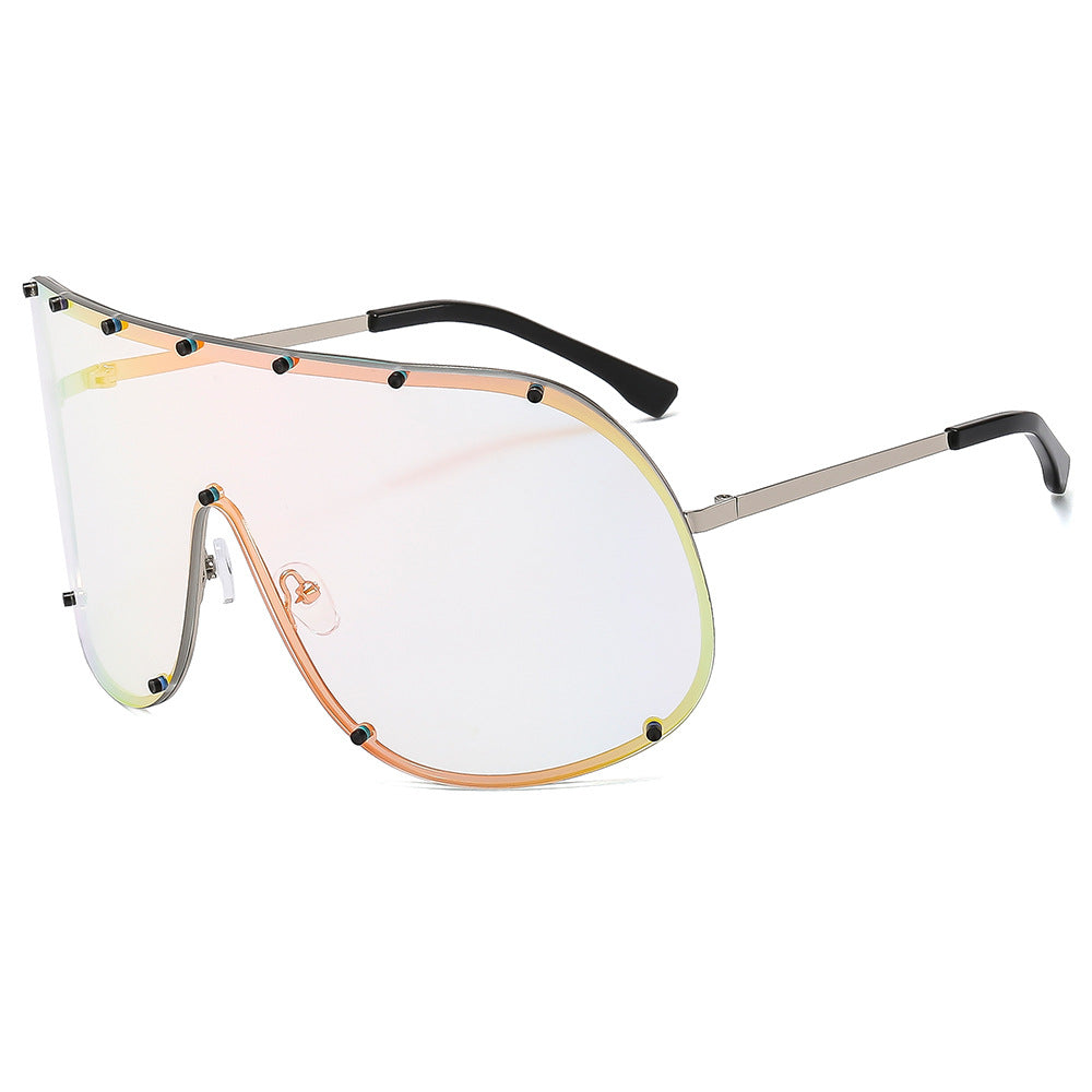Damen futuristische Sonnenbrille mit großem Rahmen und innovativem Design Brehn
